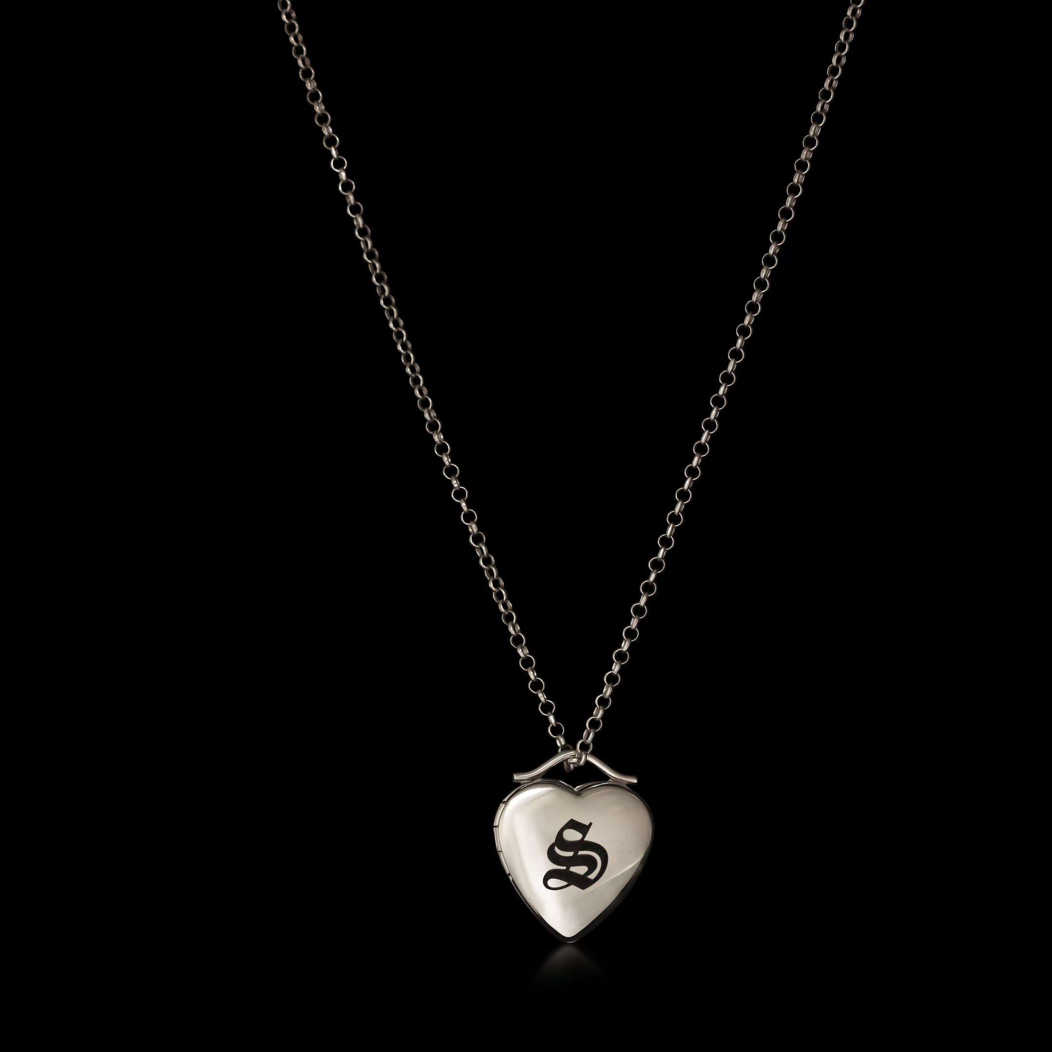 Heart Locket Necklace - Sterling Silver