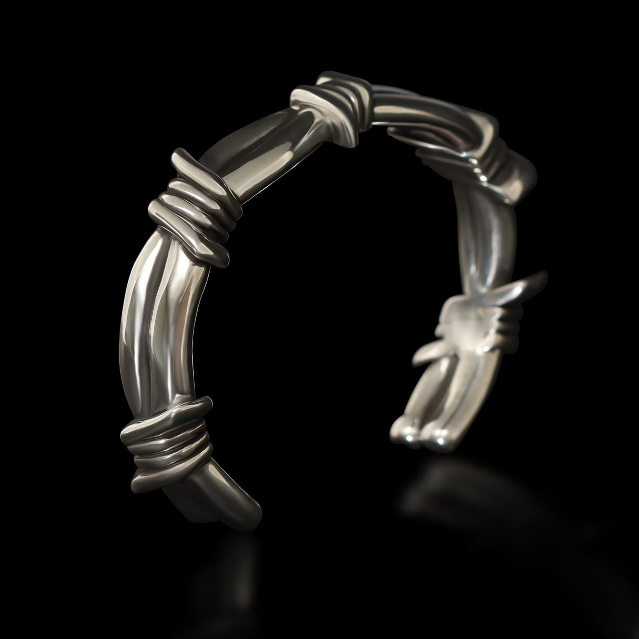 Barbed Wire Cuff - Sterling Silver