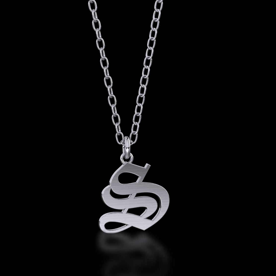 The Pave Gothic Initial Charm Necklace – Après Jewelry