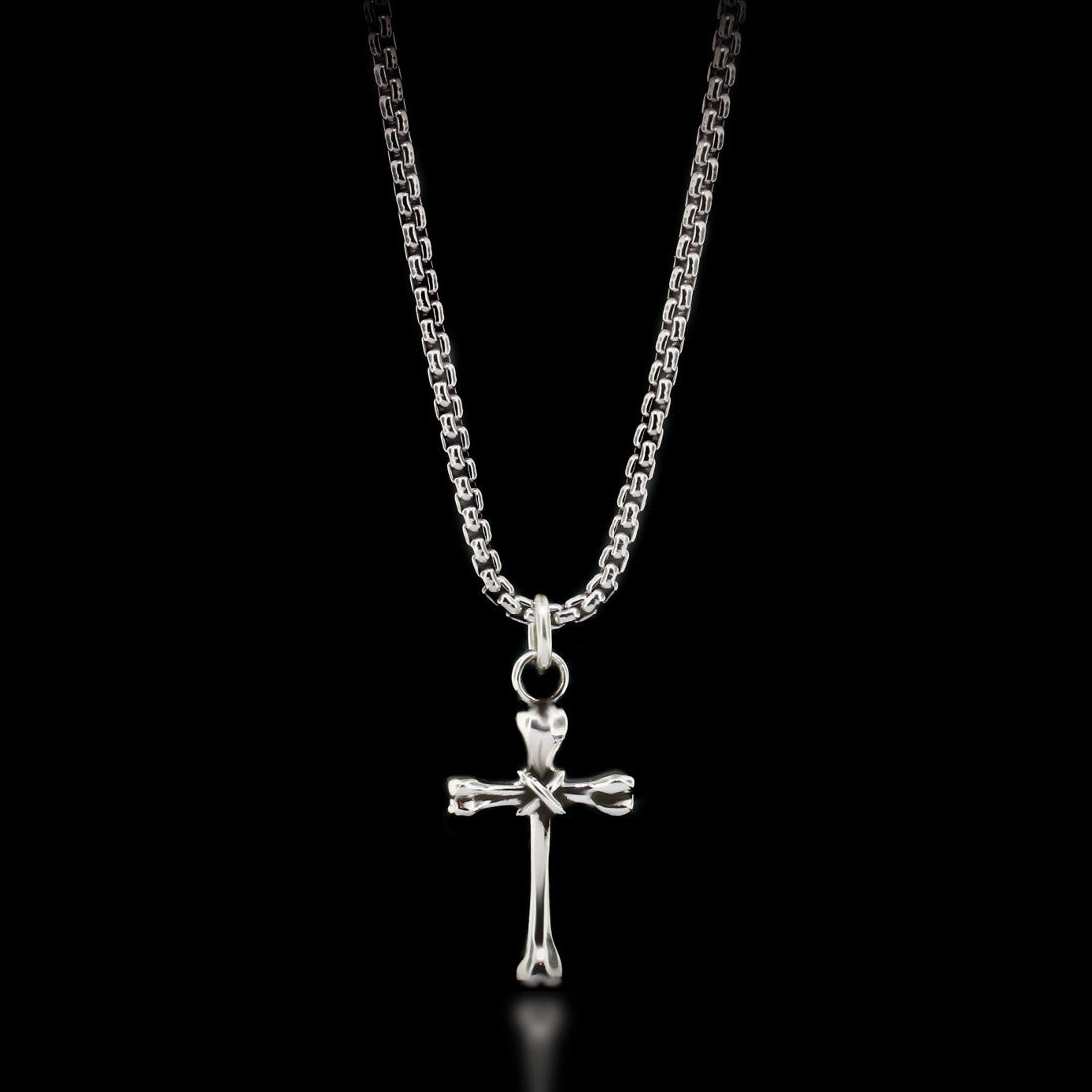 Bones Cross Necklace - Sterling Silver