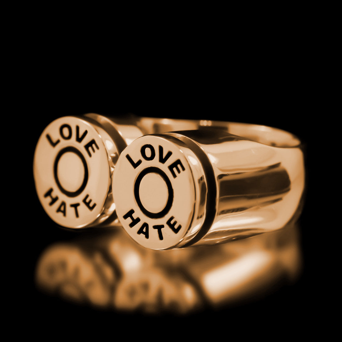 Love/Hate Bullet Ring - Brass